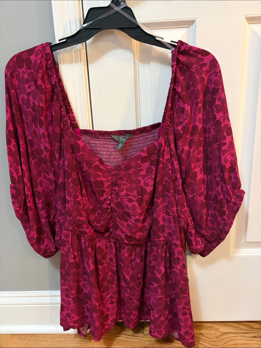 Terra & Sky Women's Fuchsia and Magenta Floral Tunic- 4X NWT